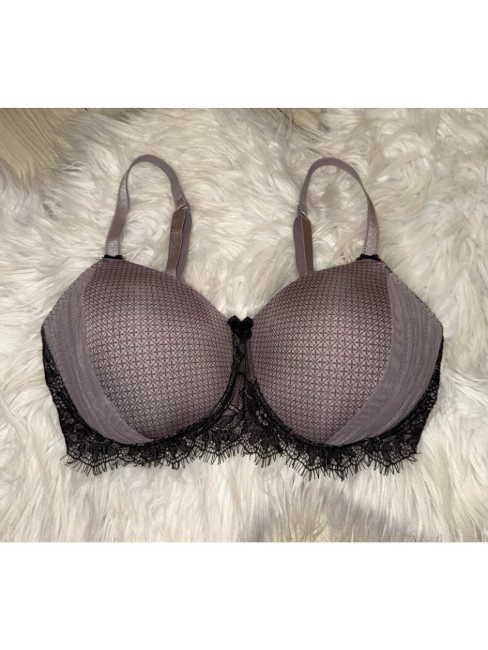 Amoena Romy SBP Mastectomy Bra Lined Wire Free Printed Lace Womens 34C Gray - Picture 2 of 6